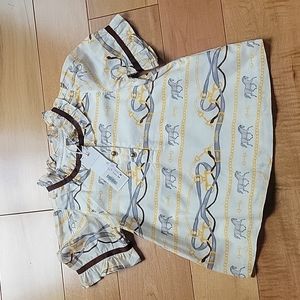 Janie and Jack Girls Horse Shirt Sz4